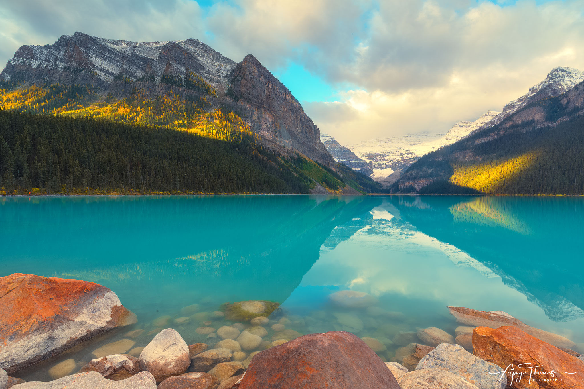 Gallery quality art print of beautiful Lake Louise in Banff National Park in the Rocky Mountains of Alberta-Ready to Hang Luxury ACRYLIC, METAL or Art Print 